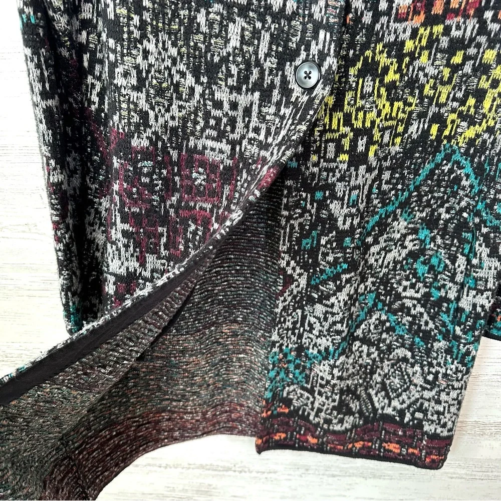 J. JILL Multicolor Duster Coatigan Sweater Cardigan Rainbow Art to Wear SP